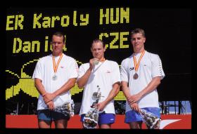 LEN European LC Championship 1997100 Breast, MenKaroly Guttler, HUN, 2ndAlexander Goukov, BLR, 1stDaniel Malek, CZE, 3rd