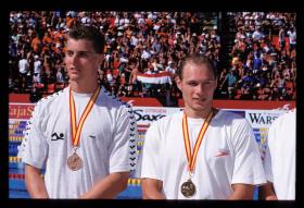 LEN European LC Championship 1997100 Breast, MenDaniel Malek, CZE, 3rdAlexander Goukov, BLR, 1st