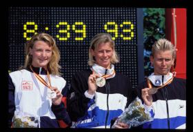 LEN European LC Championship 1997800 Free, WomenCarla Geurts, NED, 2ndKerstin Kielgass, GER, 1stJana Henke, GER, 3rd