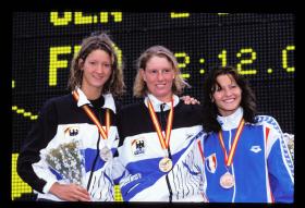 LEN European LC Championships 1997200 Back, WomenAnjte Buschschulte, GER, 2ndCathleen Rund, GER, 1stRoxana Maracineanu, FRA, 3rd
